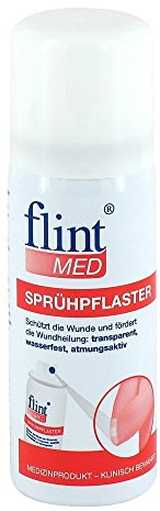 flint MED Sprühpflaster - wasserfestes Pflasterspray, elastischer, transparenter und atmungsaktiver Schutz bei oberflächlichen Wunden, 50 ml