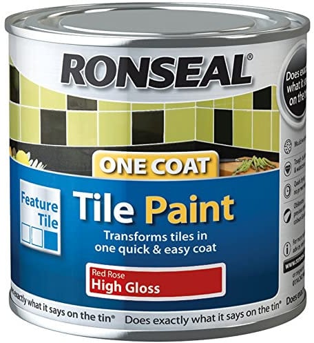 Ronseal One Coat Tile Paint Red Rose 250ml