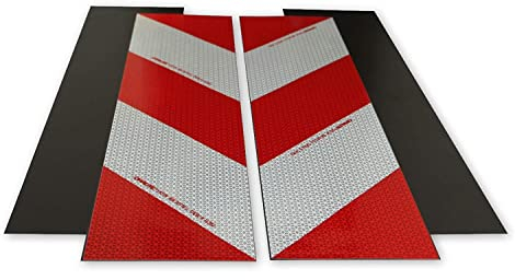 reflecto Magnetische Kfz-Warnmarkierung im Set | nach DIN 30710 | 4X 564 mm x 141mm | 2X linksweisend & 2X rechtsweisend