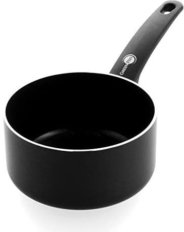 GreenPan Cambridge Cacerola Abierta de Cerámica antiadherente saludable 16cm/1.5 Litros, sin PFAS, inducción, apta para lavavajillas, apta para horno, negra