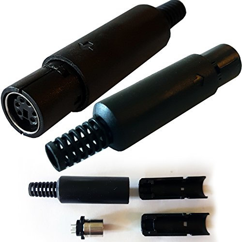 Loops 6 Pin Mini Din Female/Socket Inline Solder Connector – Video Extension Cable End