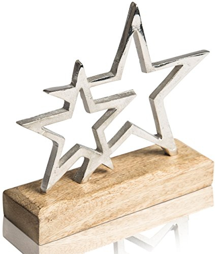 CHICCIE Weihnachtssterne auf Mangoholzplatte - 18cm - Weihnachten Deko