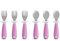 Munchkin Raise Toddler Forks and Spoons 6 Piece, Purple(Pack of 1)