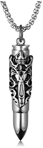 Jovivi Edelstahl Asche Urne Drache Anhänger Patrone Form Pendant Kette Halskette für Herren Memorial Schmuck Geschenk