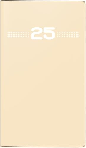 rido/idé Taschenkalender Modell Miniplaner d 15 (2025), 2 Seiten = 1 Monat, A6, Kunststoff-Einband, sand