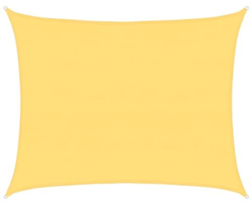 vidaXL Toldo de Vela Parasol Lona Protector Solar Sombra de Patio Jardín Terraza Balcón Parque Infantil Exterior Beige HDPE 160 g/m² 6x7 m