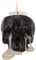 Halloween Schädel Totenkopf Kerzenhalter, Harz Totenschädel Kerzenhalter, Totenkopf Deko Schwarz Teelichthalter,Wohnkultur Dekorativer Harzskelett (1)