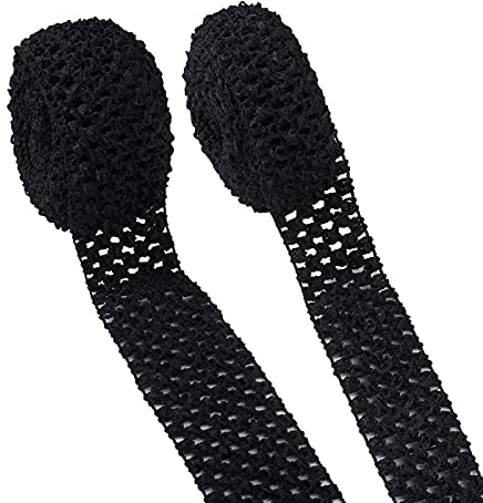 Pandahall Elastisches Häkel-Stirnband, 3,8 cm und 5,3 cm breit, gehäkeltes Stretch-Band, Stoff für Haarschleifen für Mädchen, Taillenbund, Tutu für Baby