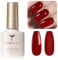TOMICCA Gel Nail Polish, Dark Red Gel Nail Polish, Soak Off UV LED Cherries Red Gel Nail Varnish High Glossy Nail Art Manicure Salon DIY, 8ml