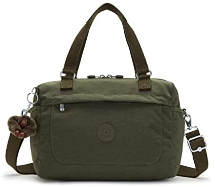 Kipling Damen Flora Handtasche Leichte Crossbody Schulter Nylon Reisetasche Jaded Green Tonal
