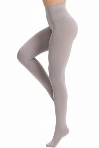 DUCMODA Damen 80 Denier Strumpfhosen Semi-Blickdicht Komfortbund Feinstrumpfhose Grau L
