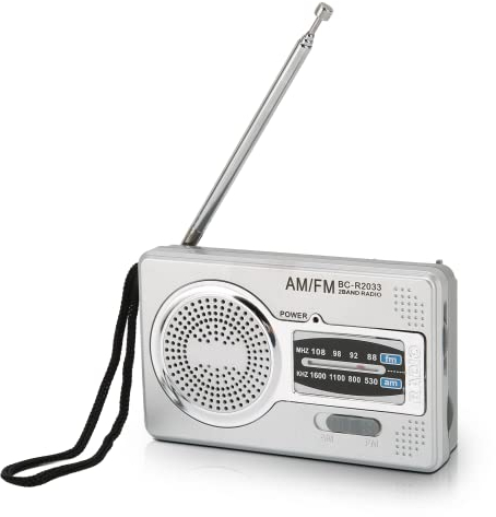 Portable Radio, Small Mini Emergency Weather Radio AM FM Transistor Radio with Headphone Jack Battery Operated Radio for Indoor Outdoor