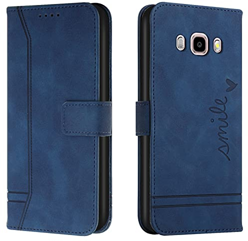 Lihondar Cover per Samsung Galaxy J5 2016/J510, Custodia Samsung J5 2016/J510 Portafoglio, Flip Libro Wallet Case Custodia in Pelle PU Premiumcon Magnetica a Scatto per Samsung J5 2016/J510 (Blu)