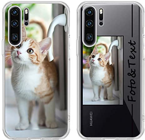 Yoedge Personalisierte Handyhülle für Huawei P30 Pro Hülle Personalisiert 6,47, Soft Transparente Schutzhülle mit Selbst Gestalten Eigenem Foto Bedrucken Bild Text Hülle für Huawei P30 Pro