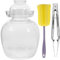 Operitacx Bocal en verre avec couvercle - Grand kit de fermentation avec couvercle à eau - Bocal de fermentation pour cornichons, kimchi, choucroute, kombuch, légumes, paocai, épaisseur 2,5 l