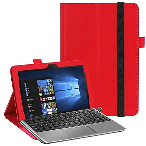 Schutzhülle für Asus Transformer Mini T103HA Tablet, ultradünn, mit Standfunktion, leicht, Leder, für Asus Transformer Mini T103 T103H T103HAF 25,7 cm (10,1 Zoll), Rot