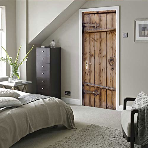 VIRANDA Porte Stickers Auto-adhésif Muraux - Porte en Bois - PVC étanche Porte Autocollants pour Salon Chambre Décoration 77x200 cm