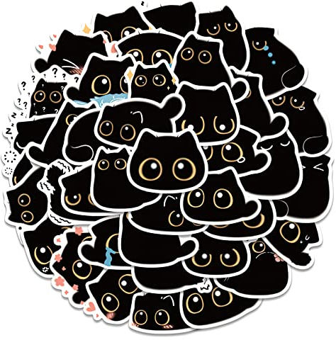 HENGBIRD 40 Stücke Nette Katze Aufkleber Decals, Grosse Sticker,Süßer Aufkleber, Wasserdicht Vinyl Stickers Decals für Fahrrad Motorrad Graffiti Skateboard Laptop Computer Gepäck Jungen und Mädchen