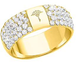 Joop! Damen-Damenring 925er Silber Zirkonia 58 Gold 32022402