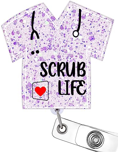 Krankenschwester-Ausweishalter, einziehbar, mit Ausweis-Clip für Krankenpfleger, Namensschild, Karte, Krankenpfleger, Studenten, RN LPN, Lehrer, medizinische Assistenten, Scrub Life Alligator Clip