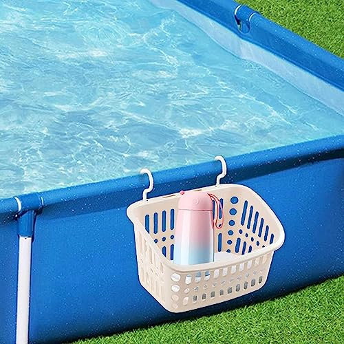 Panier de rangement côté piscine, porte-gobelets pour piscines hors sol, porte-gobelet multifonctionnel à suspendre pour boissons au bord de la piscine, bac de rangement de piscine, accessoires de