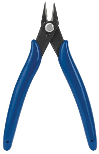 Sintron Tools Micro-Seitenschneider MWC2, abgewinkelter Drahtschneider, Mini Präzisionszange, gummierter Griff, Feder-Rückführung