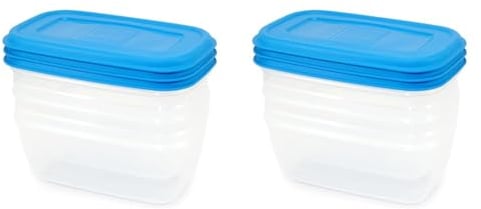 giostyle Set 3 Contenitori Ermetci Rettangolari, Capacità 1L (Confezione da 2)