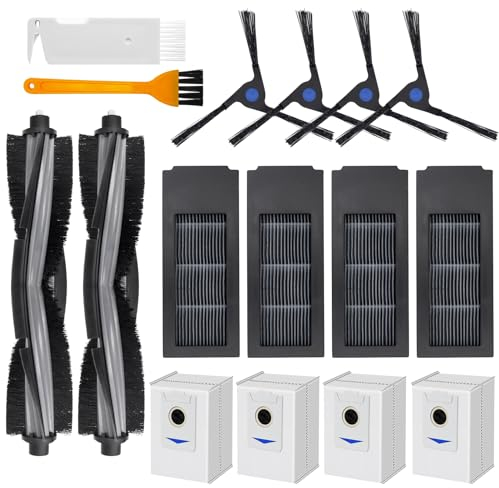 Chuancheng Kit di 16 accessori di ricambio per Ecovacs Deebot X2/X2 Omni/X2 Pro/DEX86 aspirapolvere 2 spazzole a rullo 4 filtri 4 sacchetti per la polvere 4 spazzole laterali 2 spazzole per la