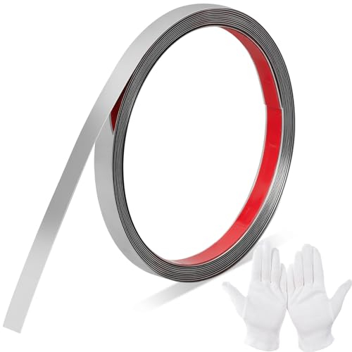 Zierleisten Selbstklebend, Silber Leisten, Spiegel Klebeband, Metallisiert Bordüre für Wand Spiegel Möbel Tür Garderobe, 5Mx1CM