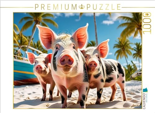 CALVENDO Puzzle Neugieriges Borstenvieh auf Futtersuche | 1000 Teile Lege-Größe 64 x 48 cm Foto-Puzzle für glückliche Stunden