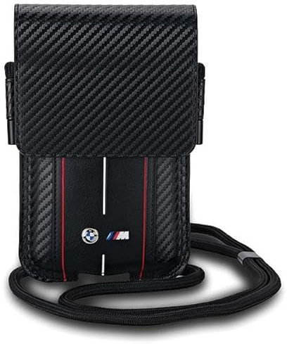 CG MOBILE BMW Tasche BMPSP15XMSCAKR Wallet Bag Schwarz Carbon Red Stripes