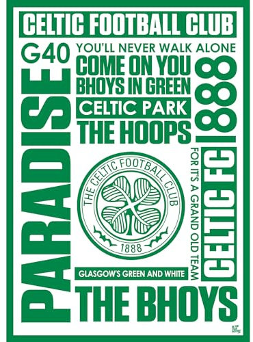 Celtic FC Word Poster A4