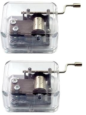 Amagogo 2X Handkurbel Spieluhr DIY Spieluhr Basteln Handbetriebener Musikmechanismus Uhrwerk Ersatz für Jahrestag Klassenkameraden, Klingglöckchen