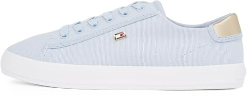 Tommy Hilfiger Baskets Vulcanisées Femme Canvas Lace Up Élégantes, Bleu (Breezy Blue), 39