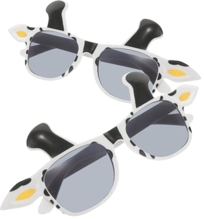 WESIEVYA 2St Kuhbrille Kuh-Kostümzubehör Lustige Tierbrille Halloween Tierbrille Kuh Brille Kuh-Brillen-Requisite Bauernhoftierbrille Kuh-Sonnenbrille-Requisite Kuh-Cosplay-Sonnenbrille Stk