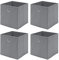 Homullel Foldable Storage Cubes Set of 4, Fabric Storage Boxes Set, Closet Storage Drawers Storage Organizer for Clothes (Eyelet, Grey)