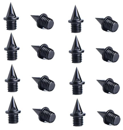 Oshhni 16 piezas de clavos para pista, clavos para zapatillas de atletismo, de acero ligero, prácticos, para hombres y mujeres, para atletismo, carreras, Negro