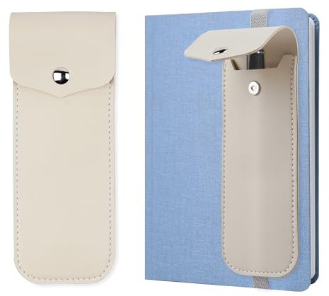 Czzmy Portapenne per quaderno, portapenne con fascia elastica regolabile, passante per penna per diario, quaderno, libri, tablet con una lunghezza (1 bianco)
