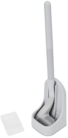 Golf-Toilettenbürste, Langer Griff, Golf-Bürstenkopf, WC-Bürste, WC-Bürsten für Badezimmer, 360°, Keine Sackgassen, Wandmontage (Grau)