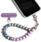 AOZUO Silicone Beaded Phone Wrist Strap, Marble Cellphone Lanyard with Tether Tab Elastic Hands-Free Phone Chain String Wristlet Bracelet Lanyard for Mobile Phone Car Keys ID Badges(Purple)