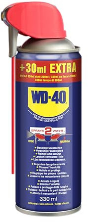 WD-40 Multifunktionsprodukt Smart Straw 330ml – Präzise Anwendung mit klappbarem Sprührohr, löst festsitzende Mechaniken & Rost, beseitigt Quietschen, verdrängt Feuchtigkeit, schützt & reinigt