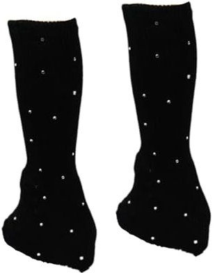 F Fityle Skating Leg Warmers Figure Skating Socks Portable Comfortable Knit Long Leg Warmers with Rhinestone for Dance Party 11.81inch, Black