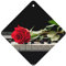 Lot de 10 feuilles désodorisantes parfumées pour voiture avec corde Motif rose rouge sur piano