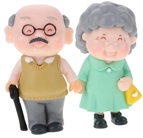 LABRIMP Tortenfigur Altes Cake Decor Cartoon Figuren Fondant Rentner Tortendekoration für Geburtstag Kuchen DIY Desktop Schmuck