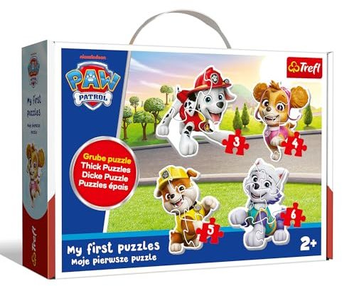 Trefl - Puzzle Baby Classic Love Puppy Paw Patrol 2-5 Pieces 2+ | Puzzles for toddlers, 4 large puzzles, shaped puzzles for the youngest ones, fairy tale characters, high quality