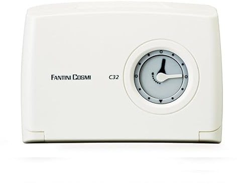 Cronotermostato Giornaliero con Orologio Meccanico a Cavalieri e Batterie, Bianco