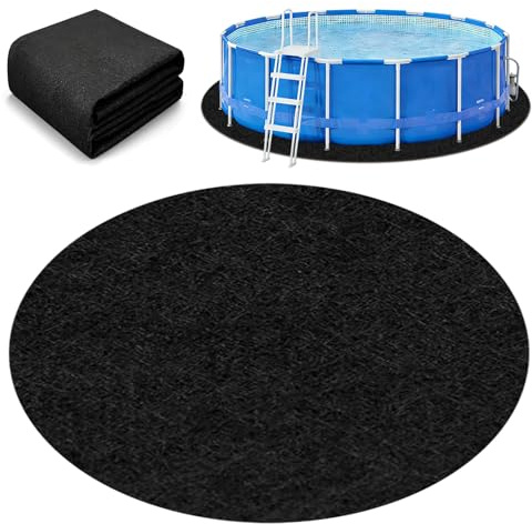 Poolunterlage Rund 370 cm, Vorgeschnittene Bodenplane für Aufstellpools & Whirlpools, Nahtlos & UV-Beständig, Schützt vor Steinen & Feuchtigkeit, Einfach Verlegbar & Wiederverwendbar