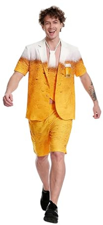 Bier Kostüm Herren Oktoberfest Herren Outfit Zum Thema Bier Mit Bier-Anzüge & Hose & Krawatte Bierkostüm Mann Festival Kostüm Bier-Kostüme Lustige Kostüme Bier-Outfits Bierjacken Gruppen-Outfits