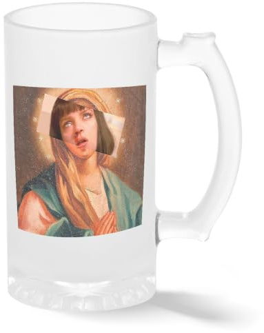 Virgin Mia Wallace Pulp Pint Glasbecher Gefrosteter Transparenter Stein Neuheit Krug für Bier 500ml