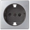 Simon 82041-33 Simon-82041-33 Tapa Enchufe 2p+TT schuko+segur. s82 ALU Mate Ref. 6558233231, Gris / Negro